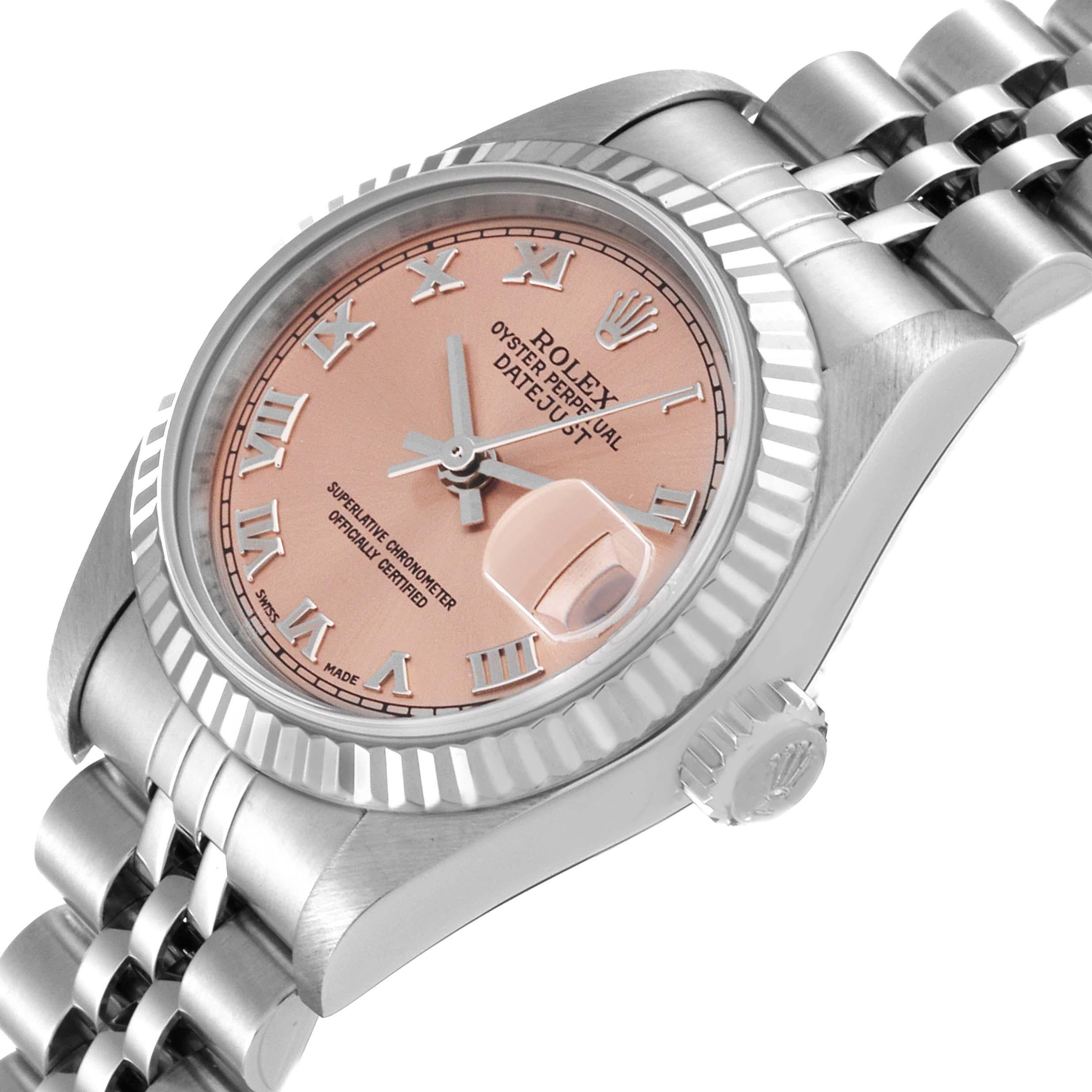 Rolex Datejust Salmon Dial White Gold Steel Ladies Watch 79174 2