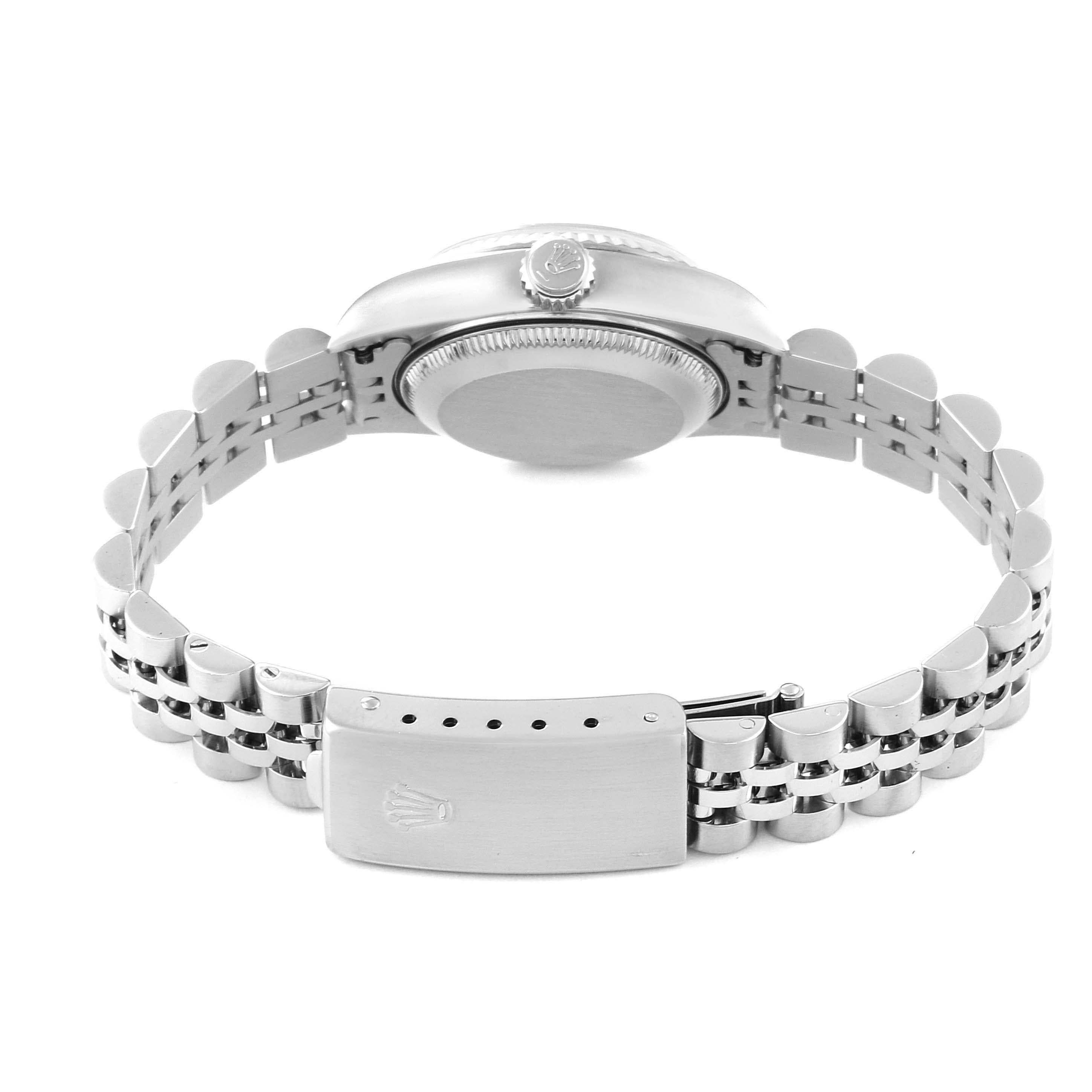 Rolex Datejust Salmon Diamond Dial White Gold Steel Ladies Watch 69174 For Sale 1