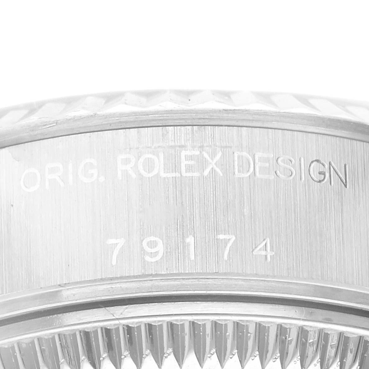 Rolex Datejust Salmon Diamond Dial White Gold Steel Ladies Watch 79174 1