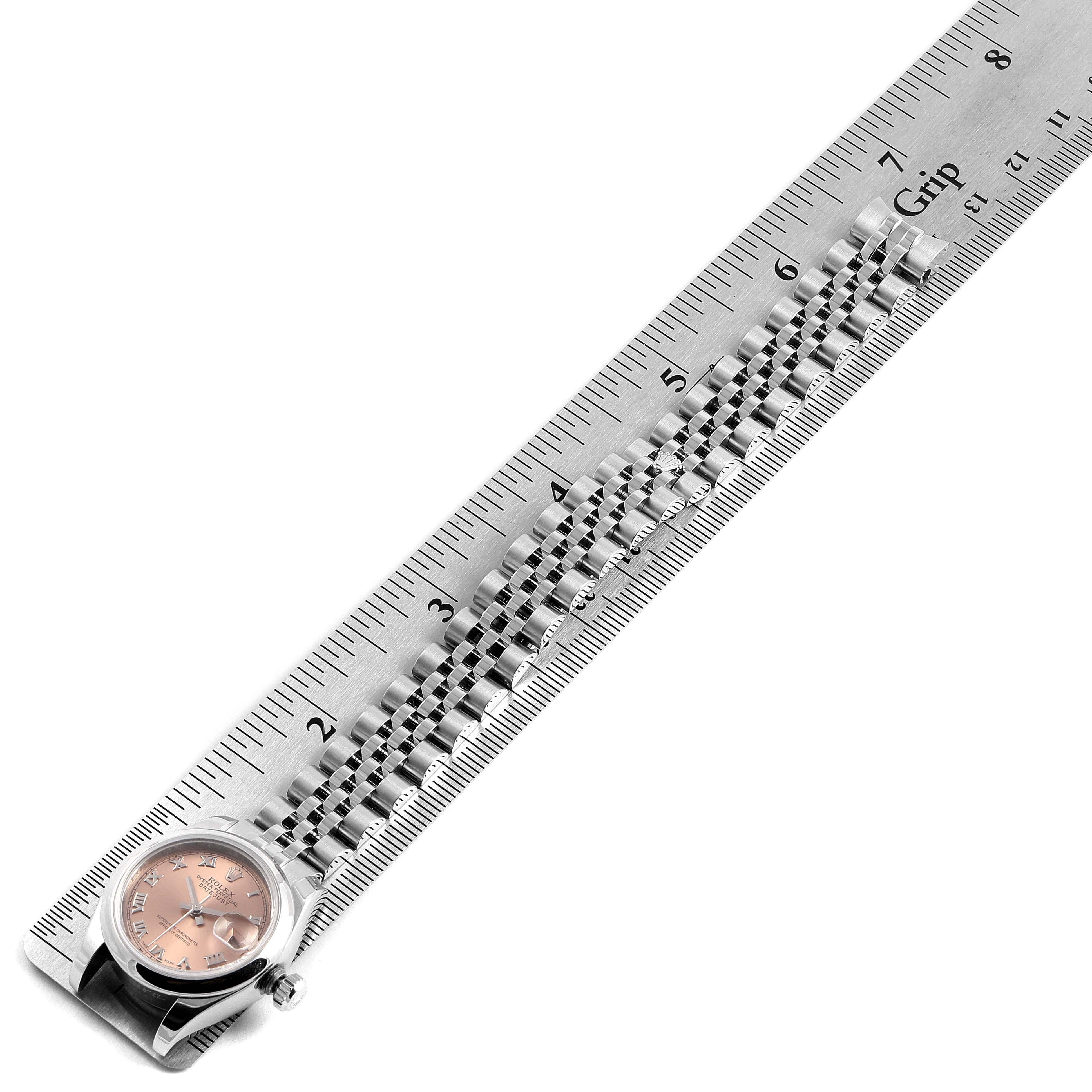 Rolex Datejust Salmon Roman Dial Steel Ladies Watch 179160 6
