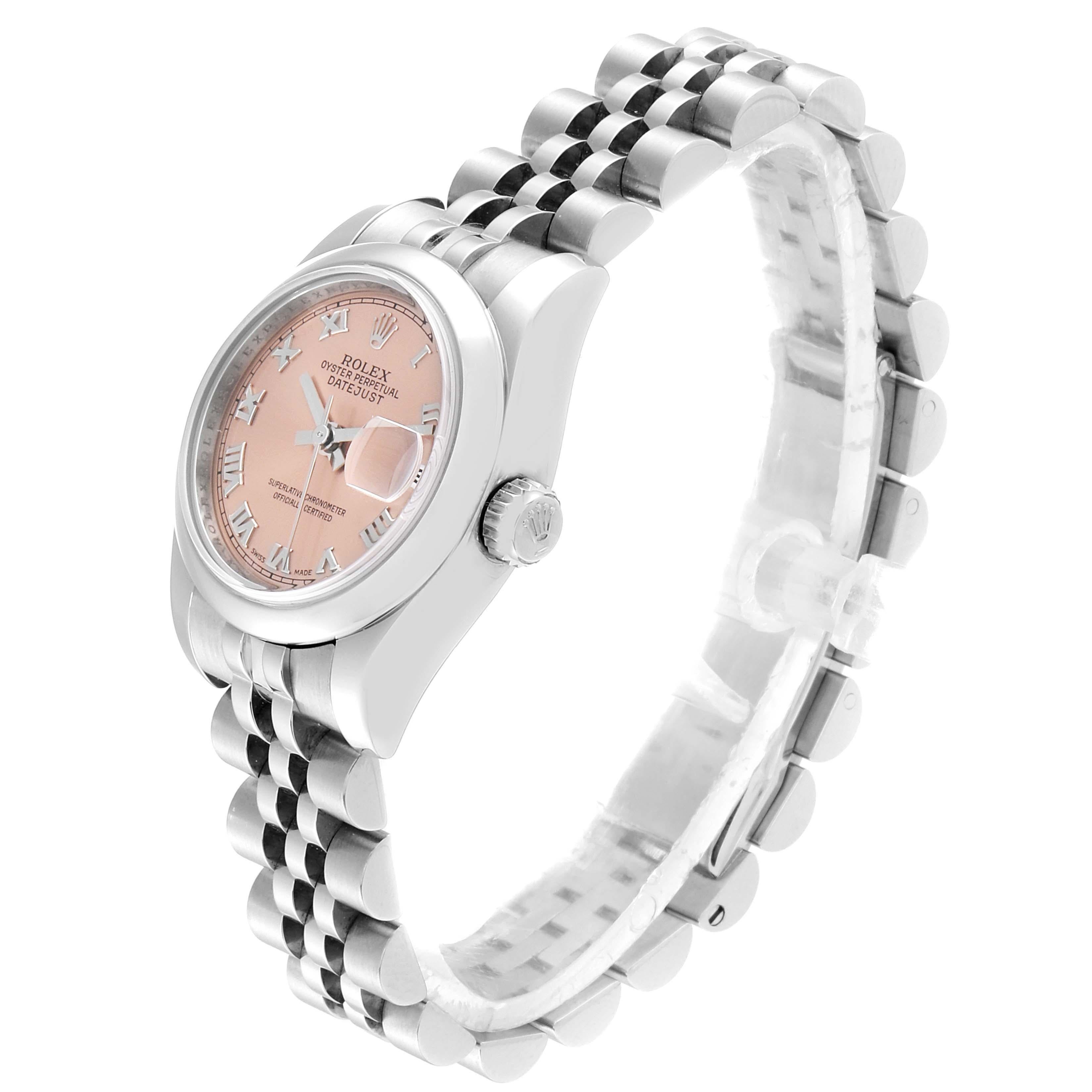 Women's Rolex Datejust Salmon Roman Dial Steel Ladies Watch 179160 For Sale