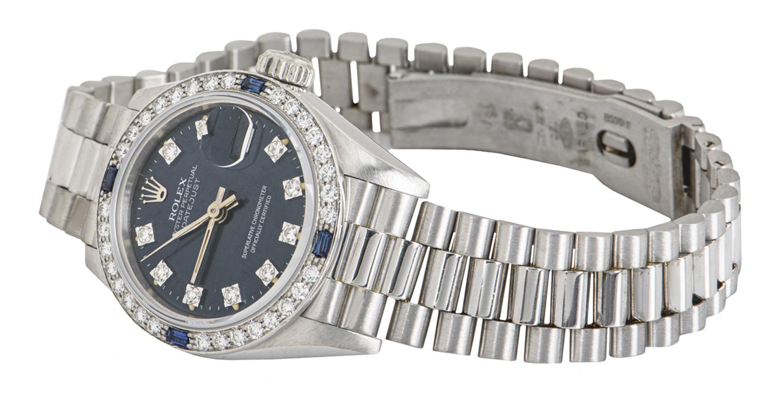 Women's Rolex Datejust Sapphire & Diamond Set 69089 For Sale