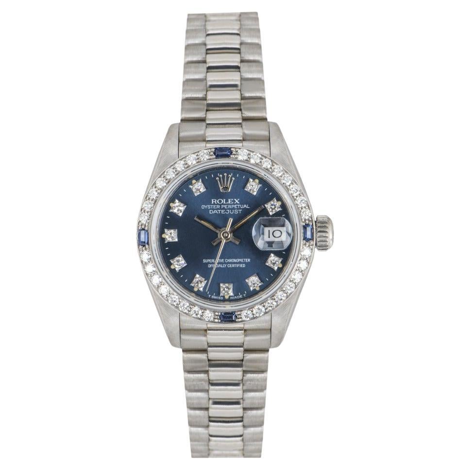 Rolex Datejust sertie de saphirs et de diamants 69089