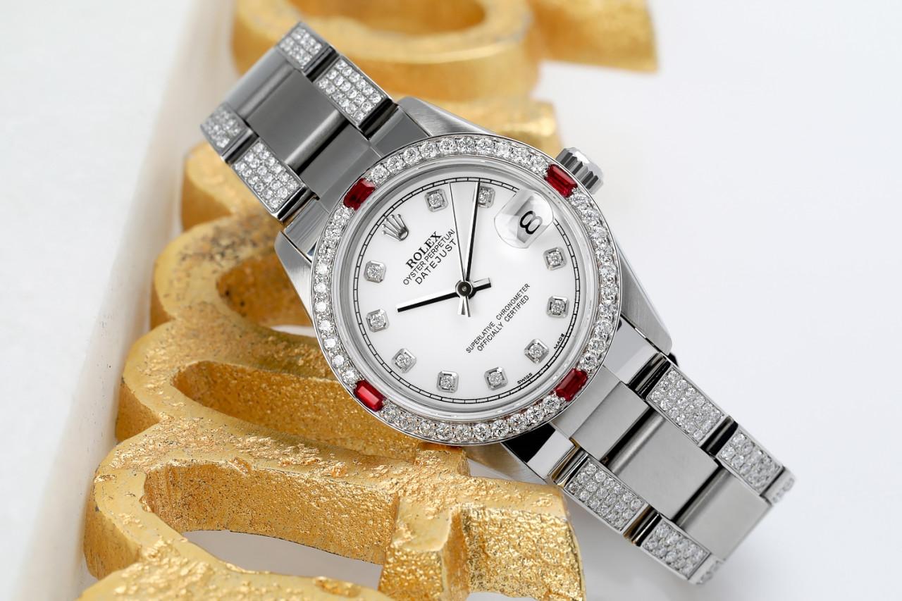 Rolex Datejust-Diamantarmband aus Stahl mit Diamant-Akzent RT 68274 (Rundschliff) im Angebot