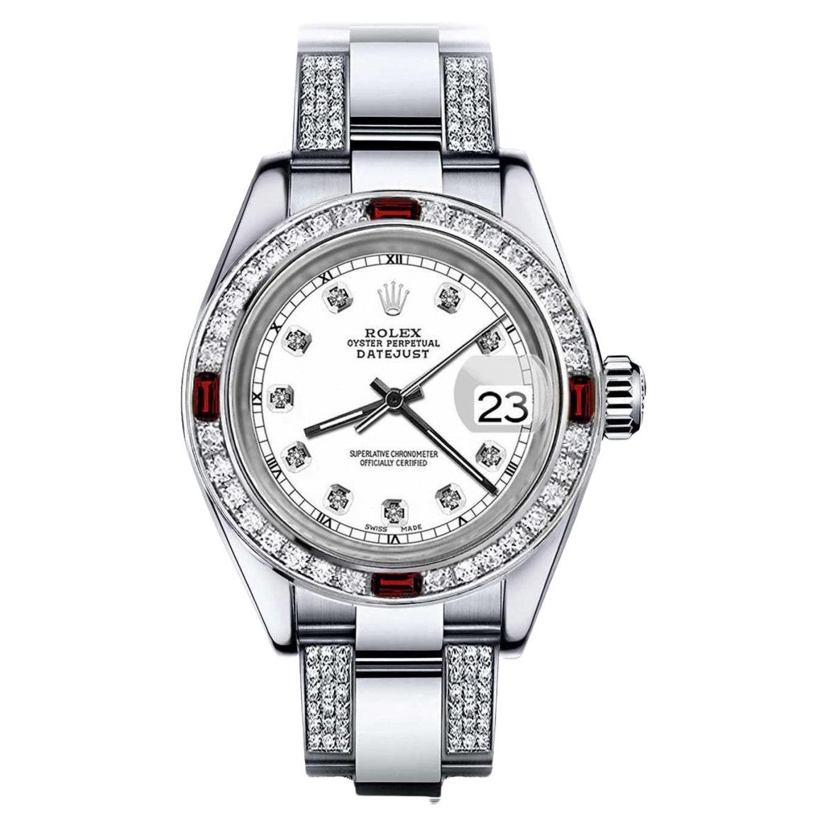 Rolex Datejust-Diamantarmband aus Stahl mit Diamant-Akzent RT 68274 im Angebot
