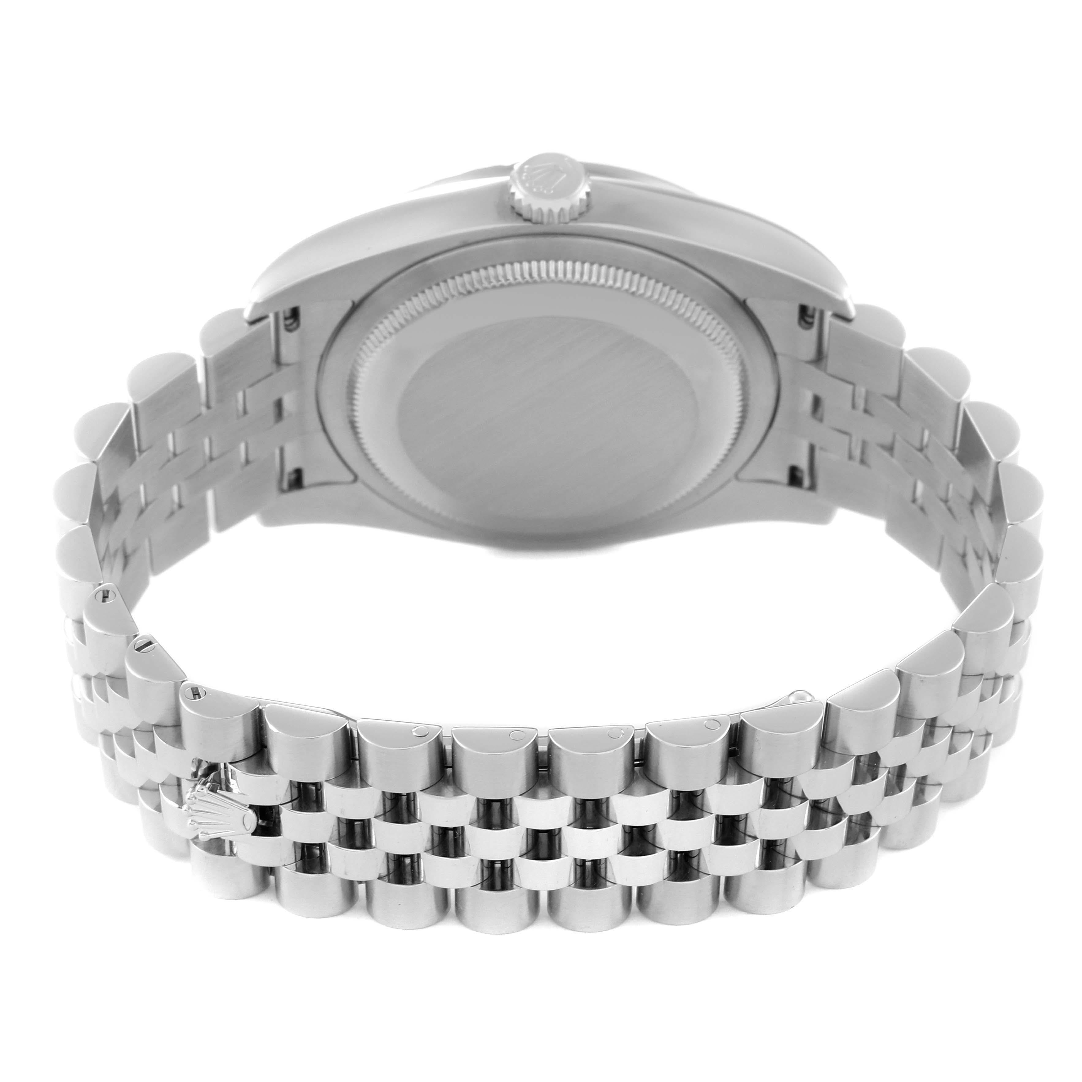 Rolex Datejust Silver Anniversary Dial Steel Diamond Mens Watch 116244 4