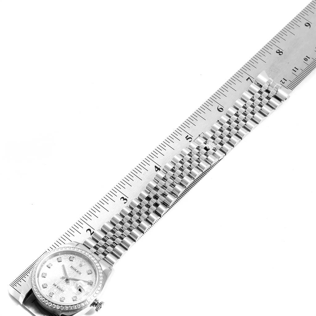 Rolex Datejust Silver Anniversary Diamond Dial Bezel Men’s Watch 116244 For Sale 6
