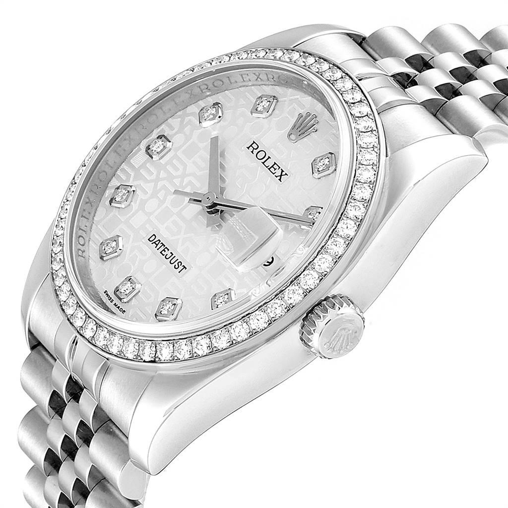 Rolex Datejust Silver Anniversary Diamond Dial Bezel Men’s Watch 116244 For Sale 1