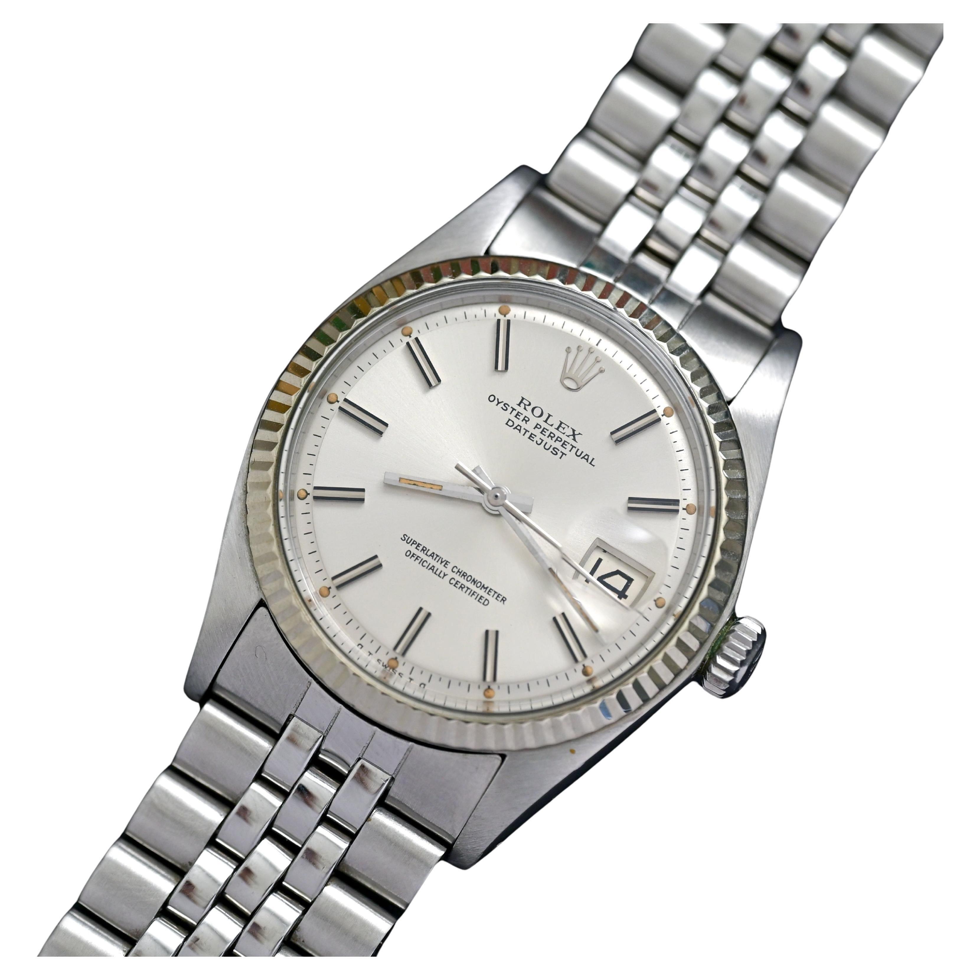 Rolex Datejust Silver Dial 1601 w/Jubilee Bracelet Automatic Watch, 1972