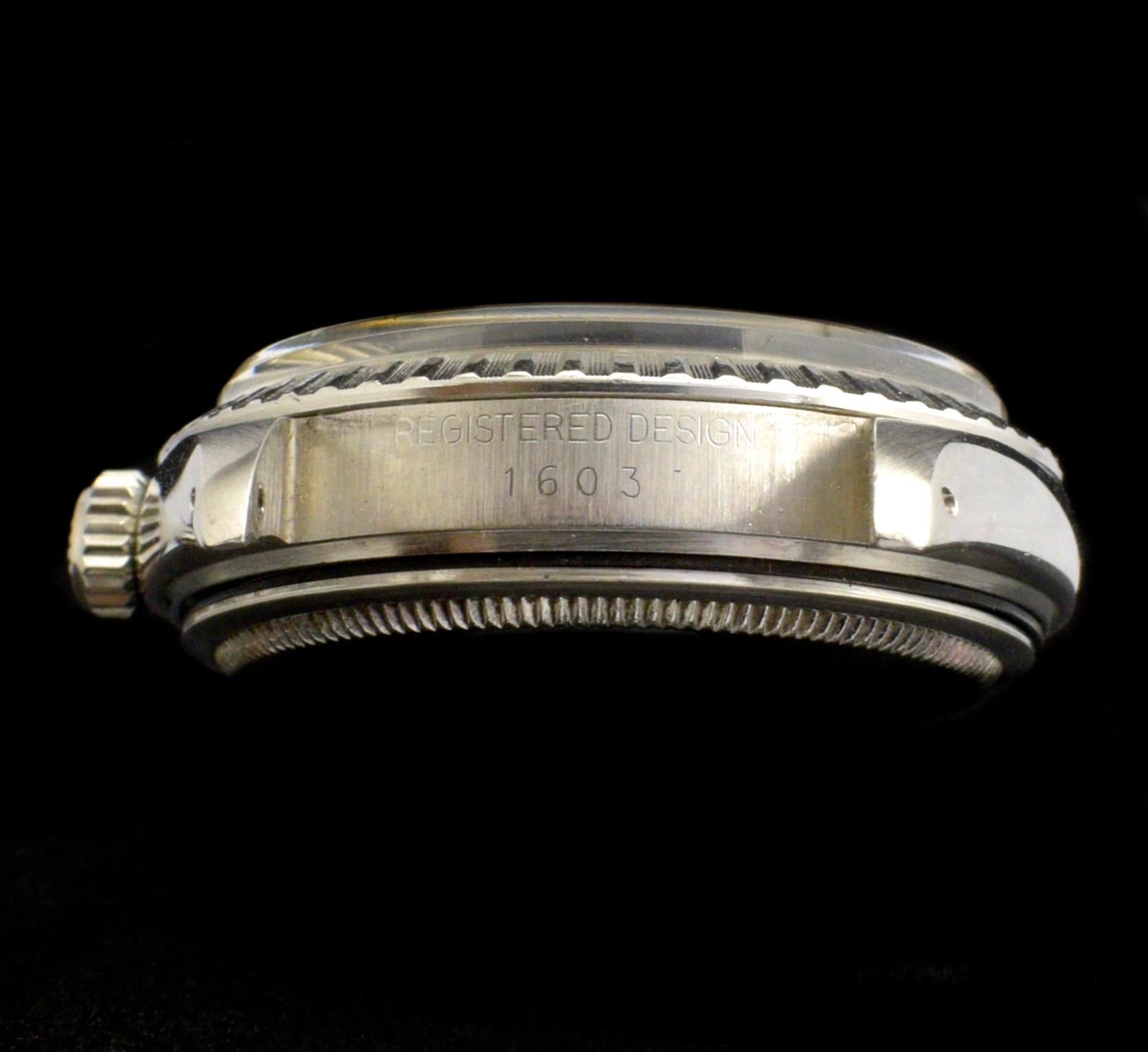 Rolex Datejust Silber Zifferblatt Schwarz Silber Indexe 1603 Stahl Automatikuhr, 1973 2