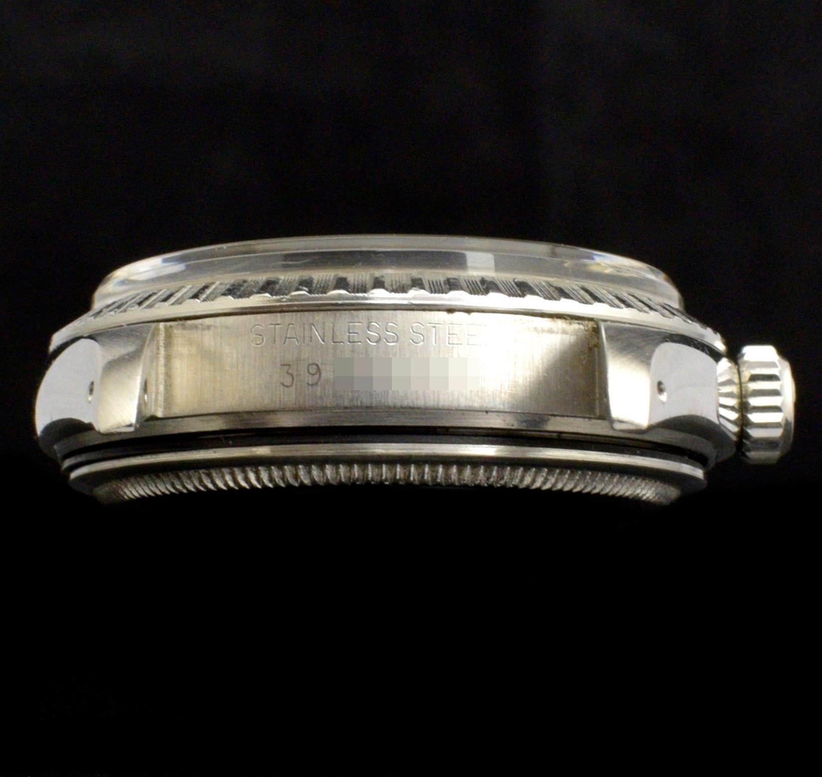 Rolex Datejust Silber Zifferblatt Schwarz Silber Indexe 1603 Stahl Automatikuhr, 1973 3