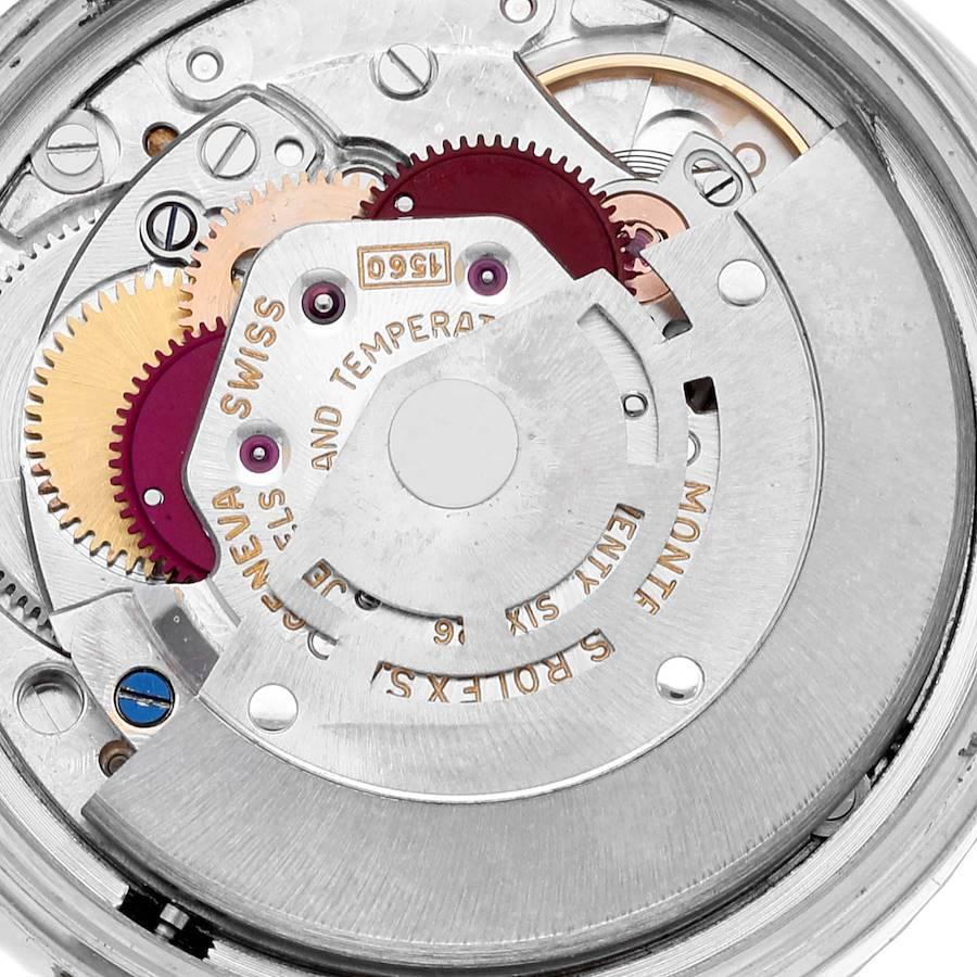 Rolex Datejust Silver Dial Engine Turned Bezel Steel Vintage Mens Watch 1603 1