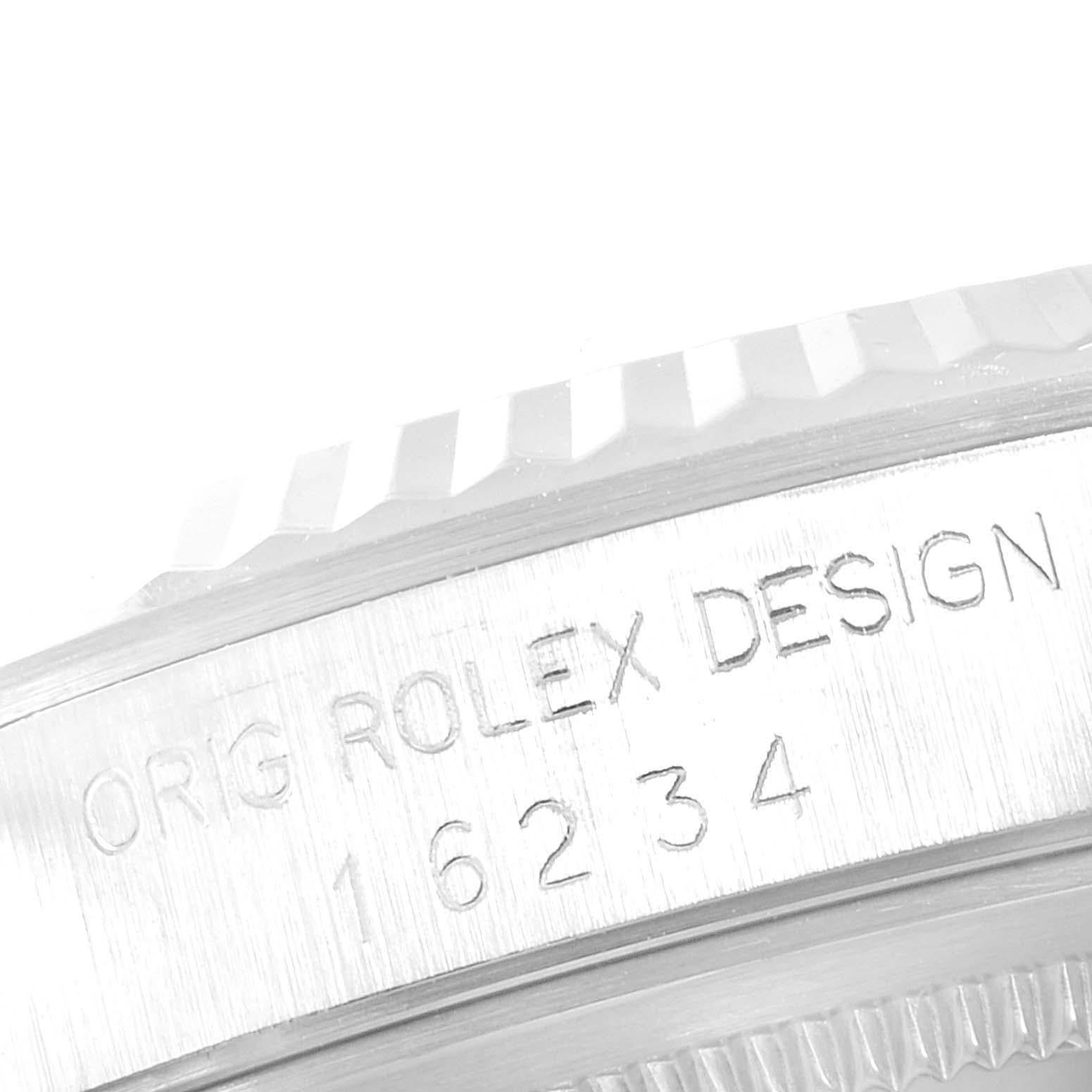 Rolex Datejust Silver Dial Fluted Bezel Steel White Gold Men's Watch 16234 4