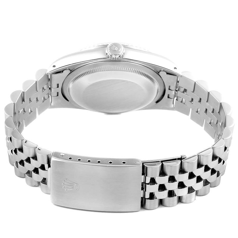 Rolex Datejust Silver Dial Fluted Bezel Steel White Gold Men's Watch 16234 6