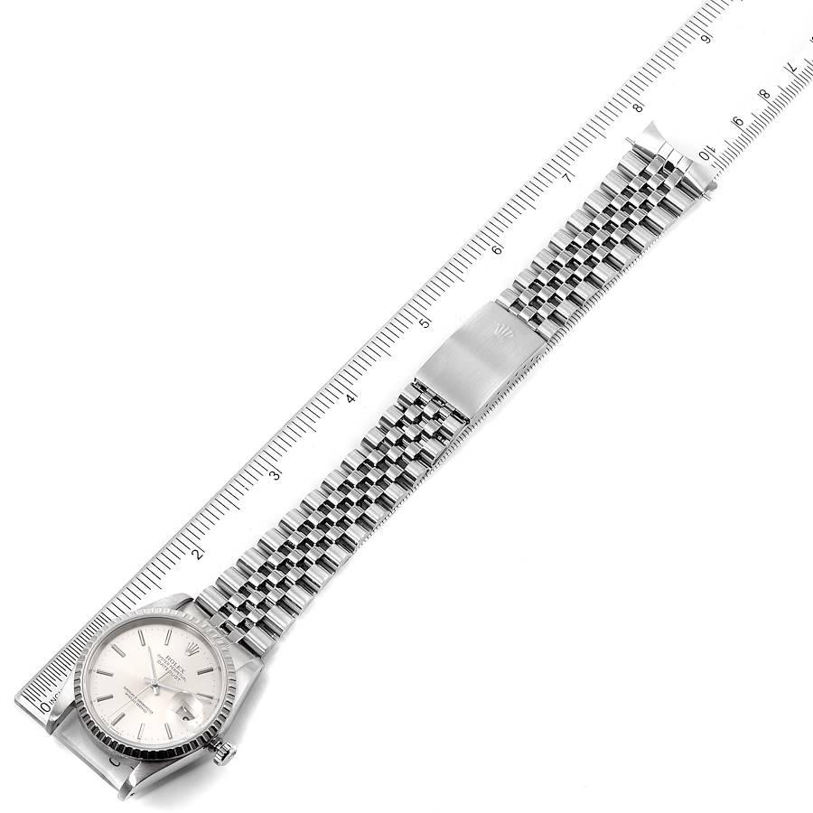 Rolex Datejust Silver Dial Jubilee Bracelet Steel Men's Watch 16220 Box 7