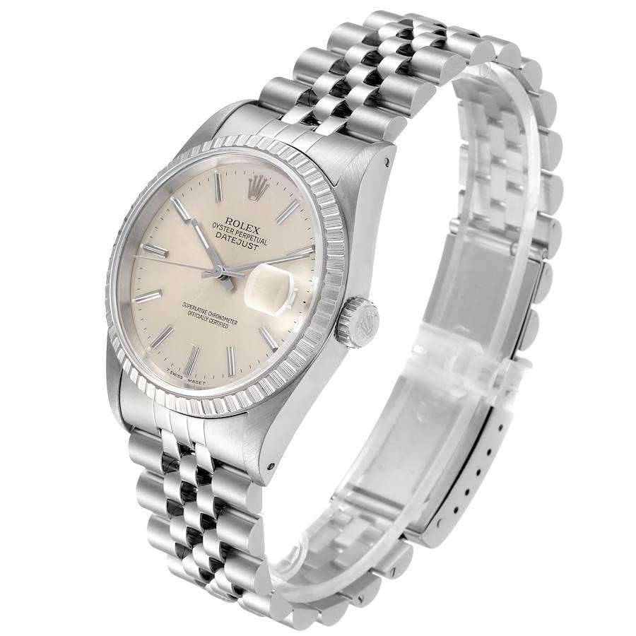 Rolex Datejust Silver Dial Jubilee Bracelet Steel Men's Watch 16220 Box For Sale 1