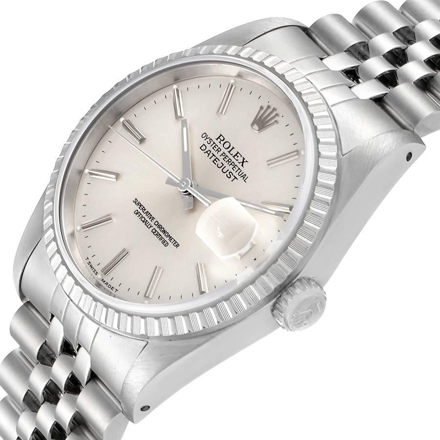 Rolex Datejust Silver Dial Jubilee Bracelet Steel Men's Watch 16220 Box 2