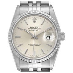 Rolex Datejust Silver Dial Jubilee Bracelet Steel Men's Watch 16220 Box