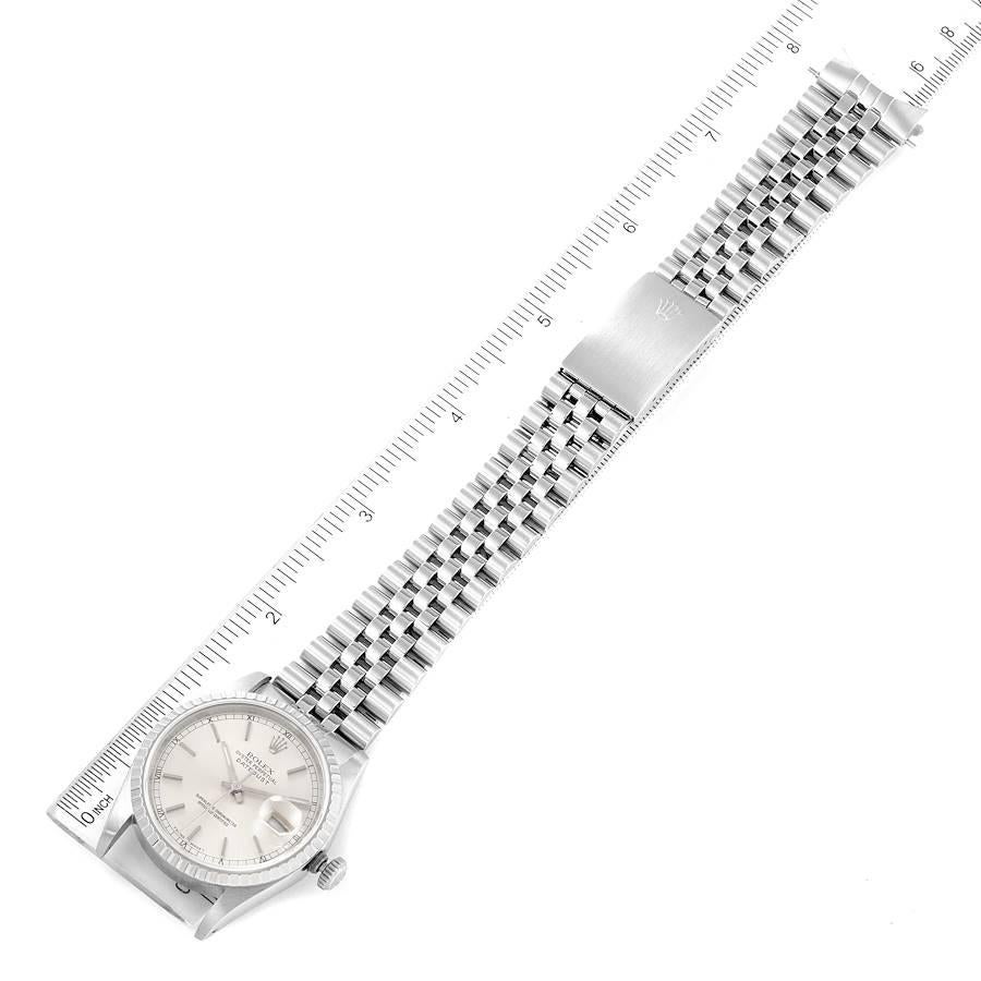 Rolex Datejust Silver Dial Jubilee Bracelet Steel Mens Watch 16220 For Sale 3