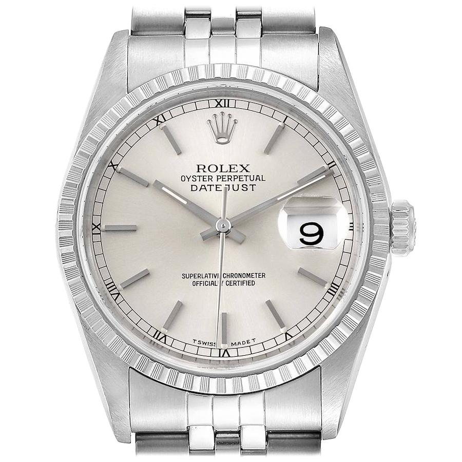 Rolex Datejust Silver Dial Jubilee Bracelet Steel Men's Watch 16220