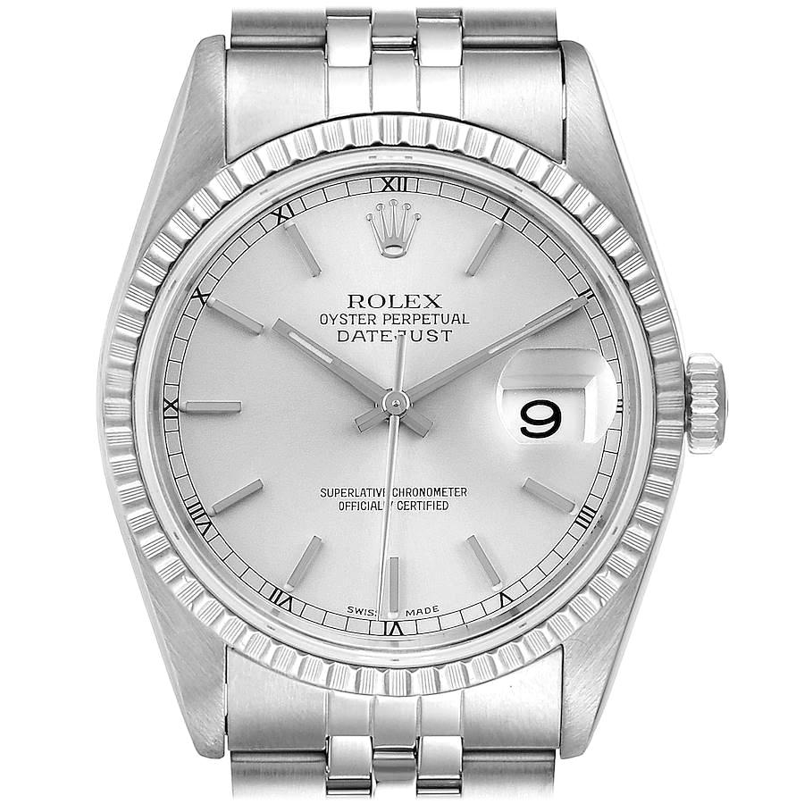 Rolex Datejust Silver Dial Jubilee Bracelet Steel Men’s Watch 16220 For Sale