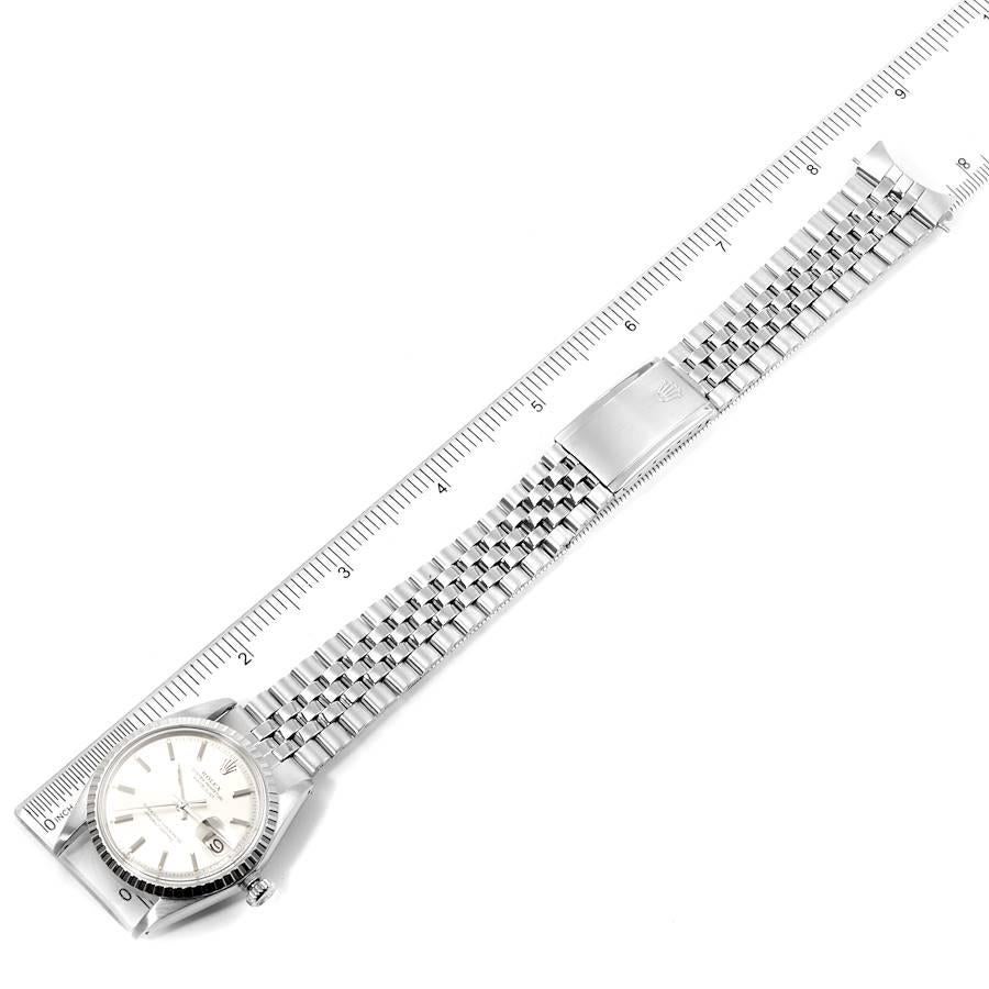 Rolex Datejust Silver Dial Jubilee Bracelet Vintage Men's Watch 1603 For Sale 4