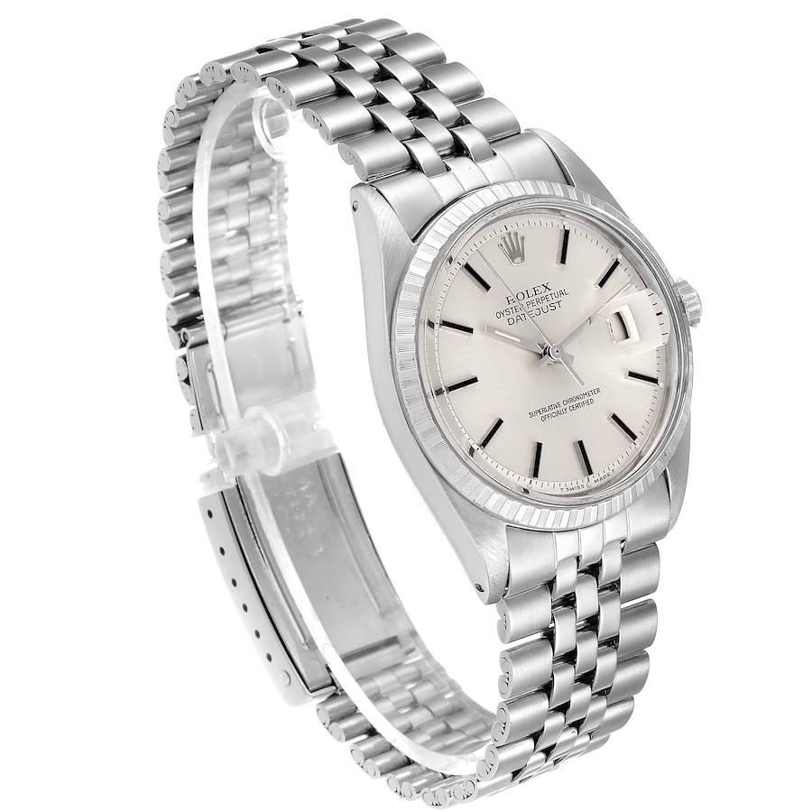 Rolex Datejust Silver Dial Jubilee Bracelet Vintage Men's Watch 1603 In Good Condition In Atlanta, GA