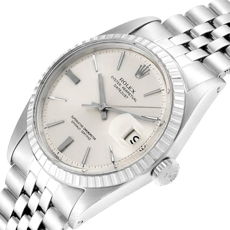 Rolex Datejust Silver Dial Jubilee Bracelet Vintage Men’s Watch 1603 ...