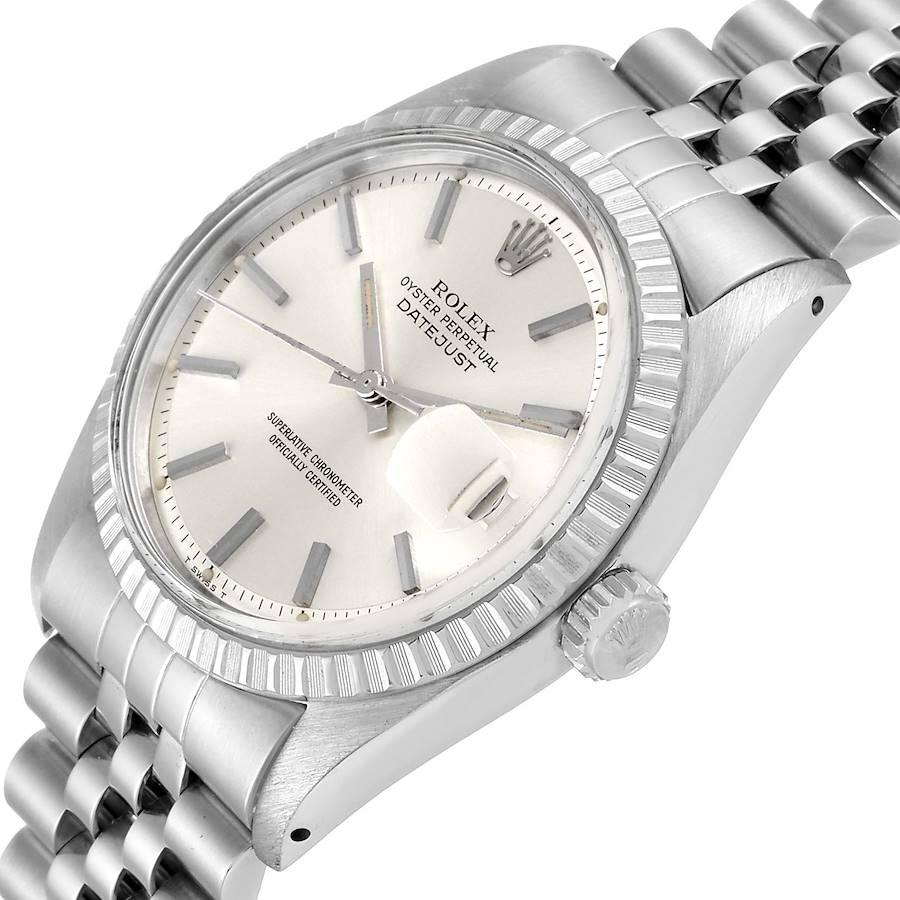 Rolex Datejust Silver Dial Jubilee Bracelet Vintage Men's Watch 1603 For Sale 2