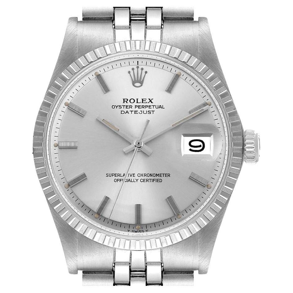 Rolex Datejust Silver Dial Jubilee Bracelet Vintage Men's Watch 1603