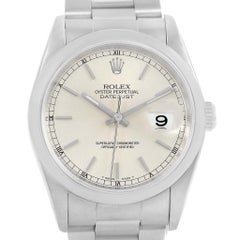 Rolex Datejust Silver Dial Oyster Bracelet Steel Men's Watch 16220