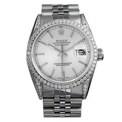 Rolex Datejust Quadrante argentato Orologio Jubilee in acciaio inossidabile Lunetta di diamanti/Lugs