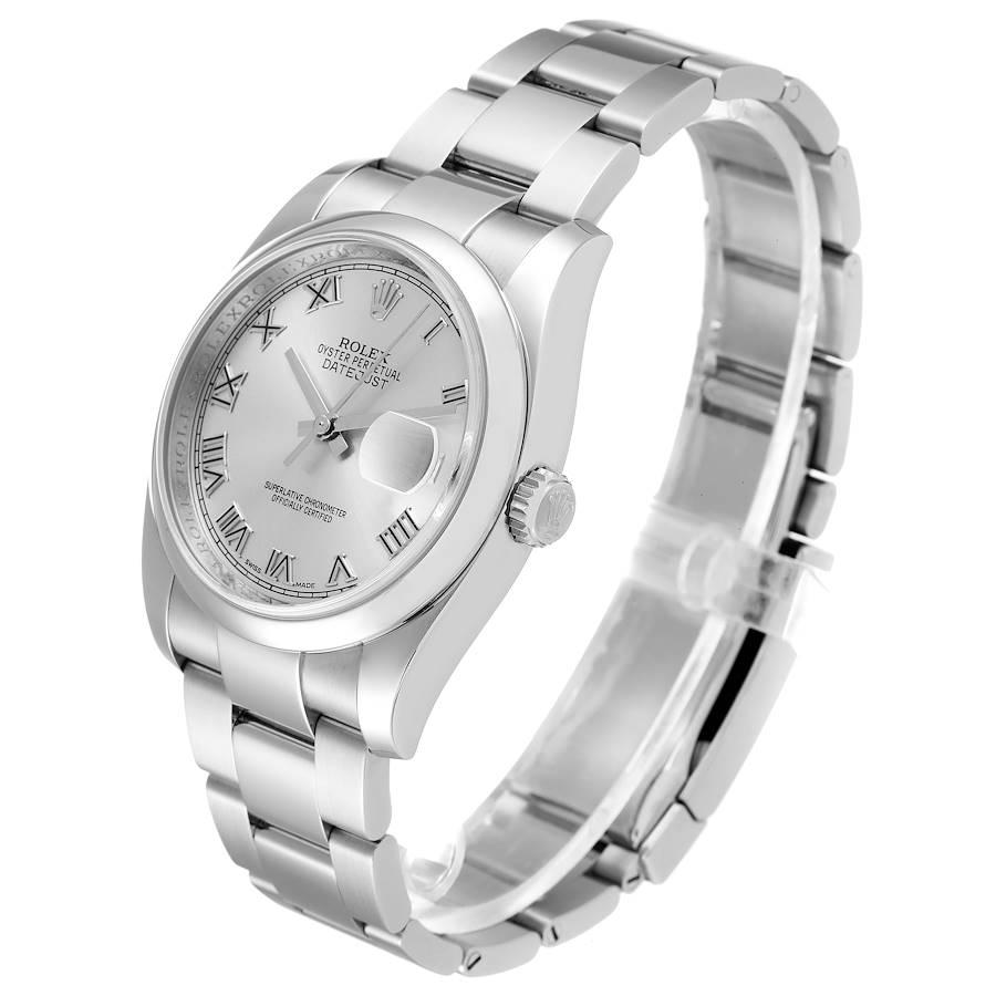 Men's Rolex Datejust Silver Dial Stainless Steel Mens Watch 116200 Box Papers For Sale
