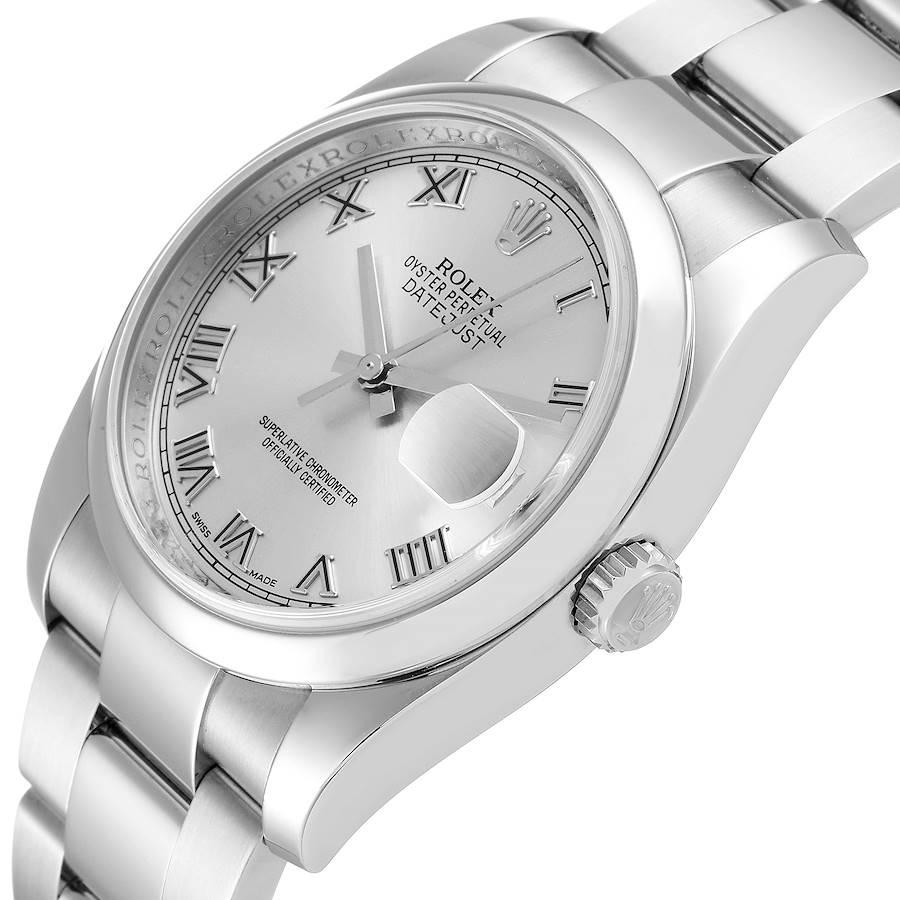 Rolex Datejust Silver Dial Stainless Steel Mens Watch 116200 Box Papers For Sale 1