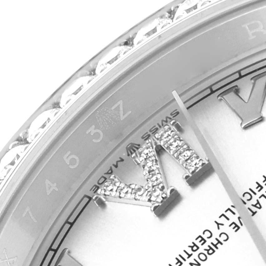 Rolex Datejust Silver Dial Steel Diamond Mens Watch 126284 Box Card 2