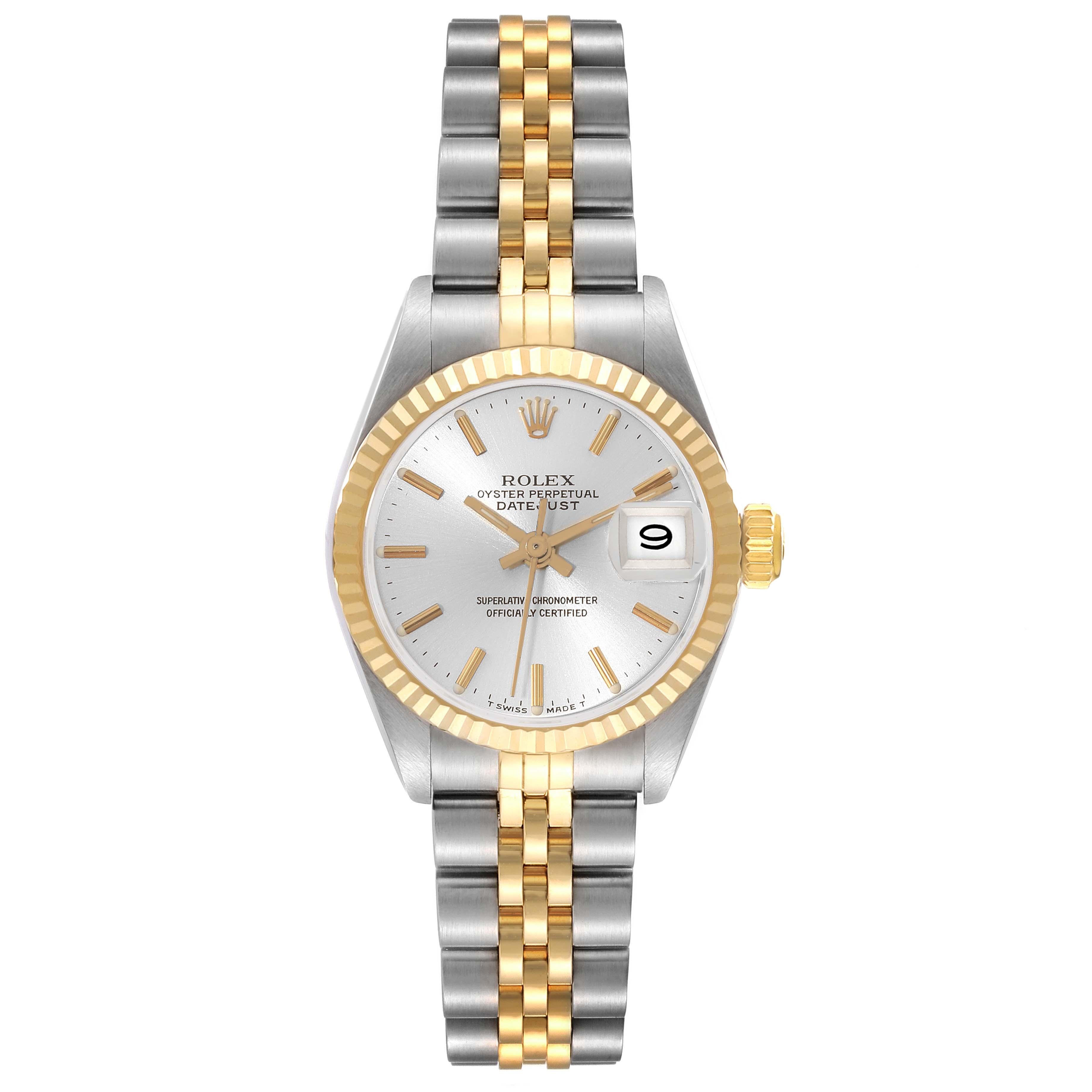 Women's Rolex Datejust Silver Dial Steel Yellow Gold Ladies Watch 69173
