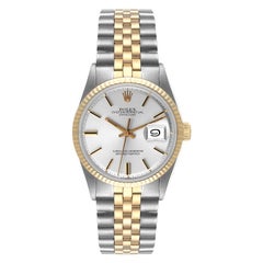 Rolex Datejust Silver Dial Steel Yellow Gold Vintage Mens Watch 1601