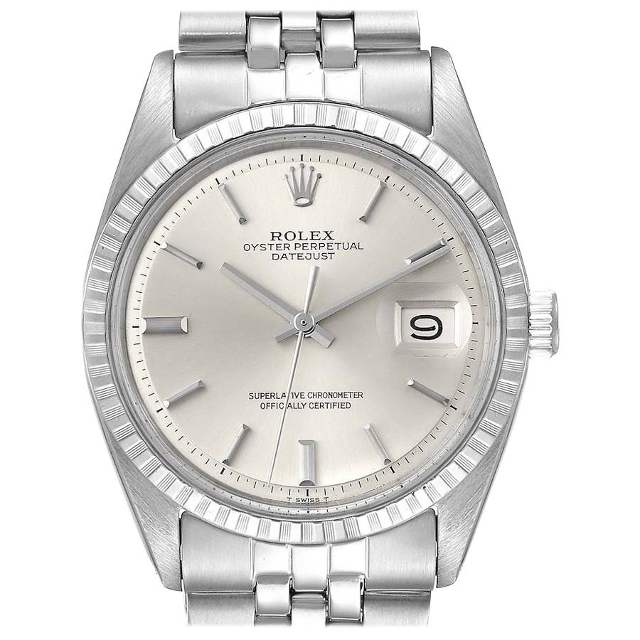Rolex Datejust Silver Dial Vintage Steel Men's Watch 1603