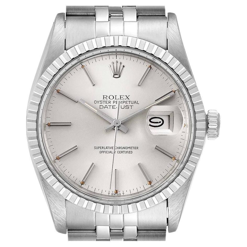 Rolex Datejust Silver Dial Vintage Steel Mens Watch 16030 Box Papers For Sale