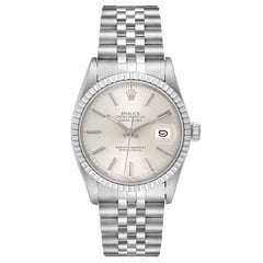 Rolex Datejust Silver Dial Vintage Steel Mens Watch 16030