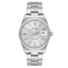 Rolex Datejust Silver Dial Vintage Steel Mens Watch 16030