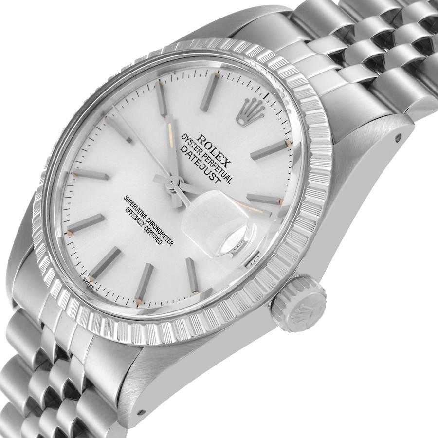 Rolex Datejust Silver Dial Vintage Steel Mens Watch 16030 For Sale at ...