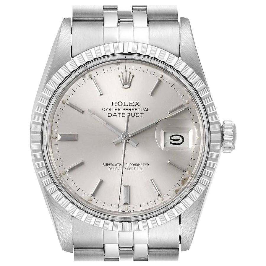 Rolex Datejust Silver Dial Vintage Steel Men's Watch 16030