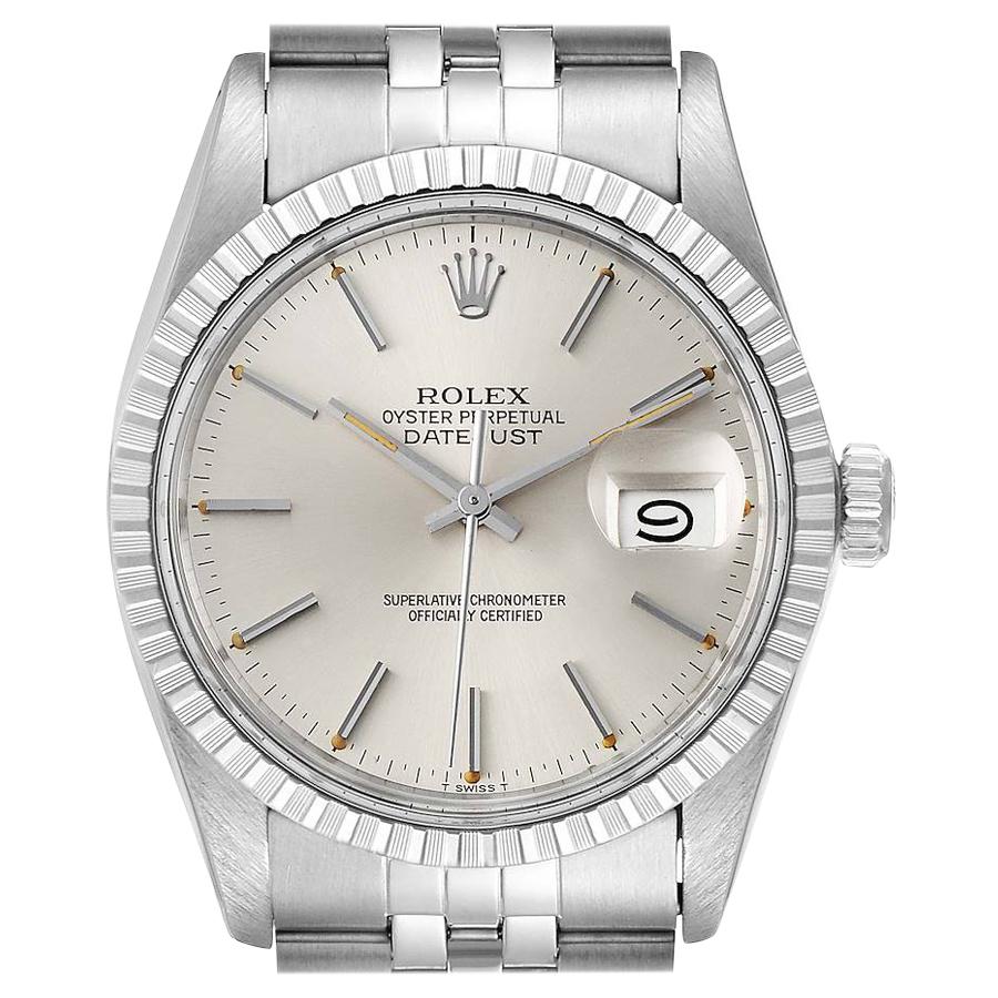 Rolex Datejust Silver Dial Vintage Steel Men's Watch 16030 For Sale