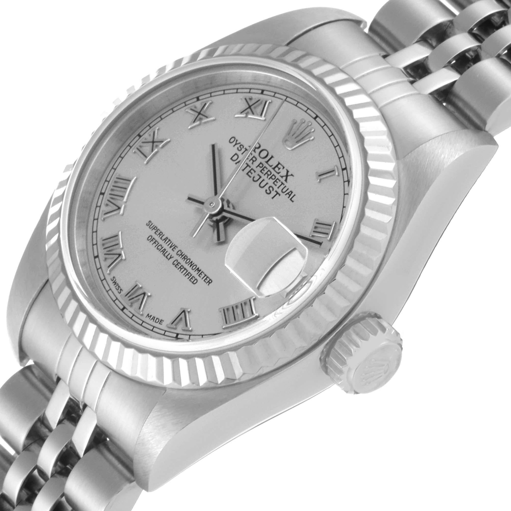 Rolex Datejust Silver Dial White Gold Steel Ladies Watch 79174 6