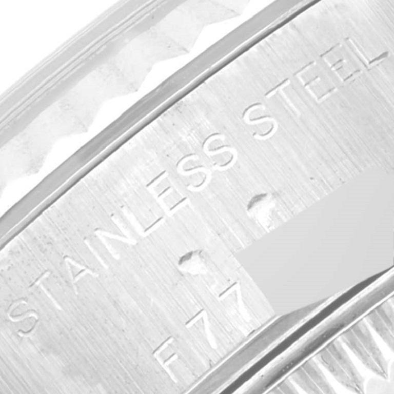Rolex Montre Datejust en acier et or blanc avec cadran argenté pour femmes 79174 Bon état à Atlanta, GA