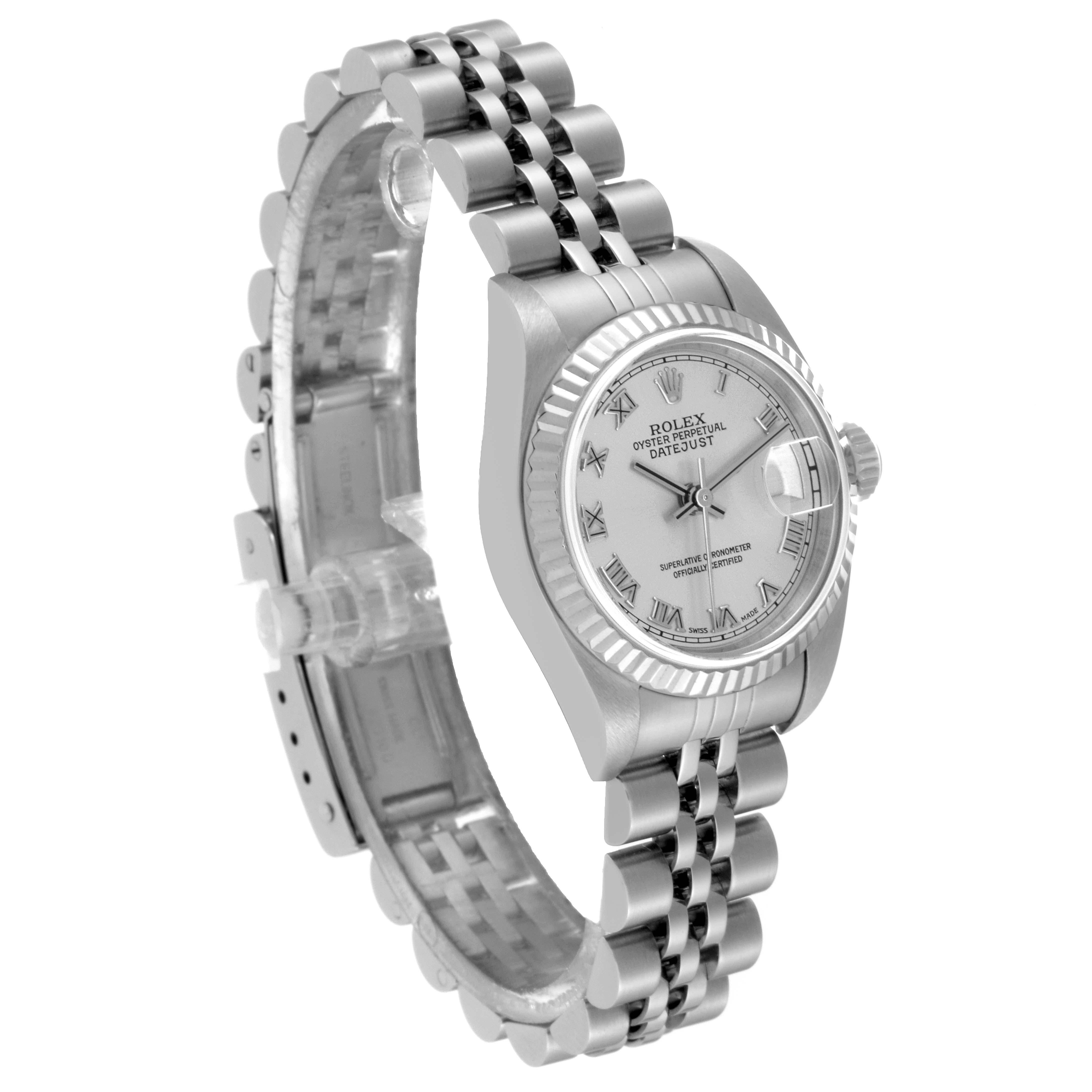 Rolex Datejust Silver Dial White Gold Steel Ladies Watch 79174 4