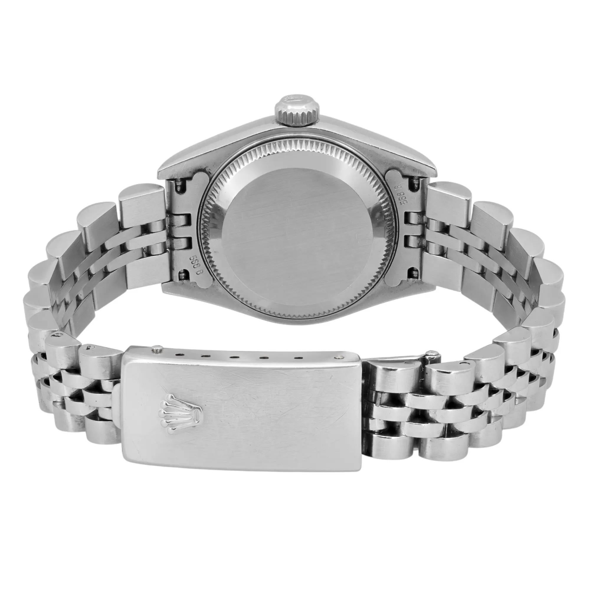 Rolex Datejust Silver Quadrante Diamante Acciaio Orologio Automatico Donna 79174 in vendita 2