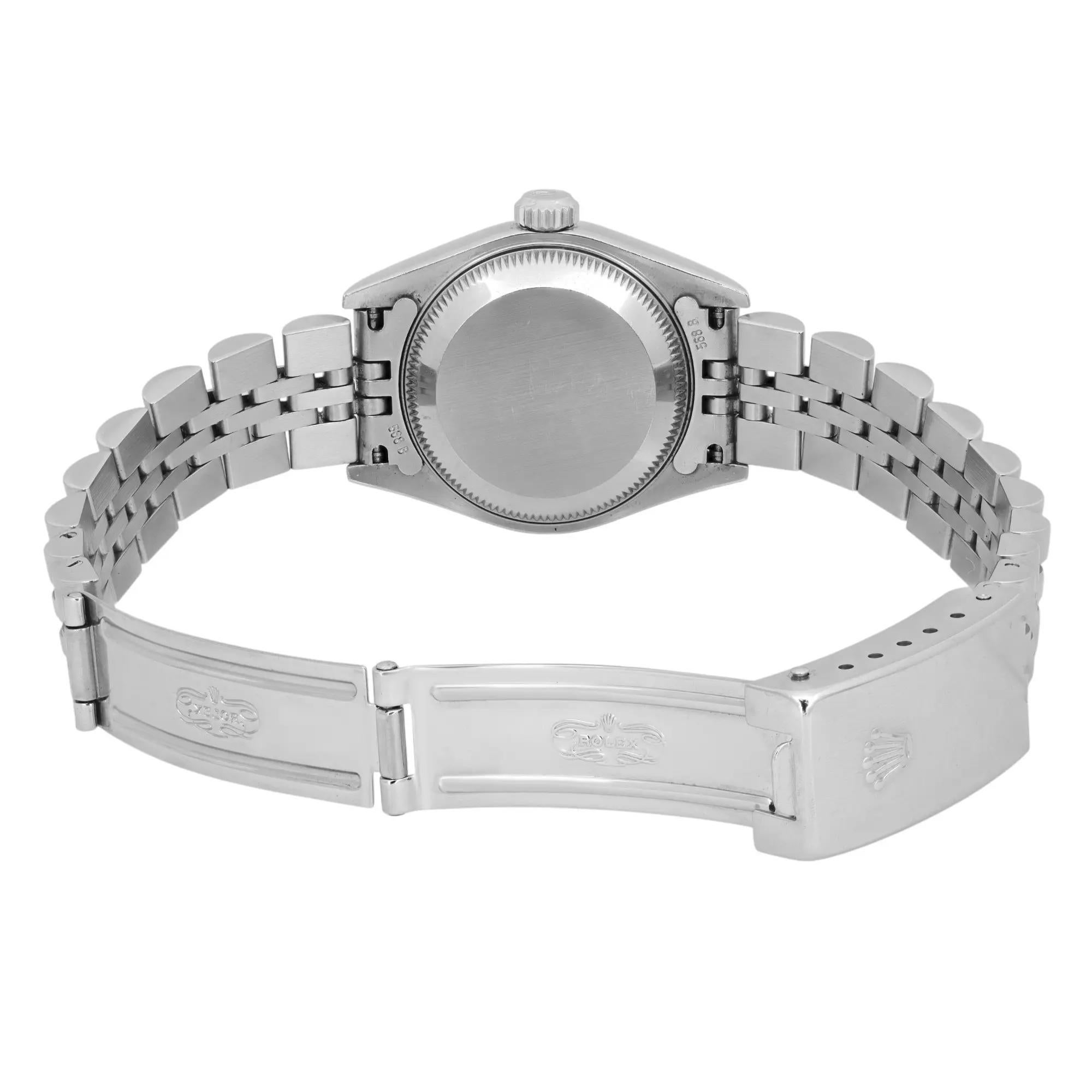 Rolex Datejust Silver Quadrante Diamante Acciaio Orologio Automatico Donna 79174 in vendita 3