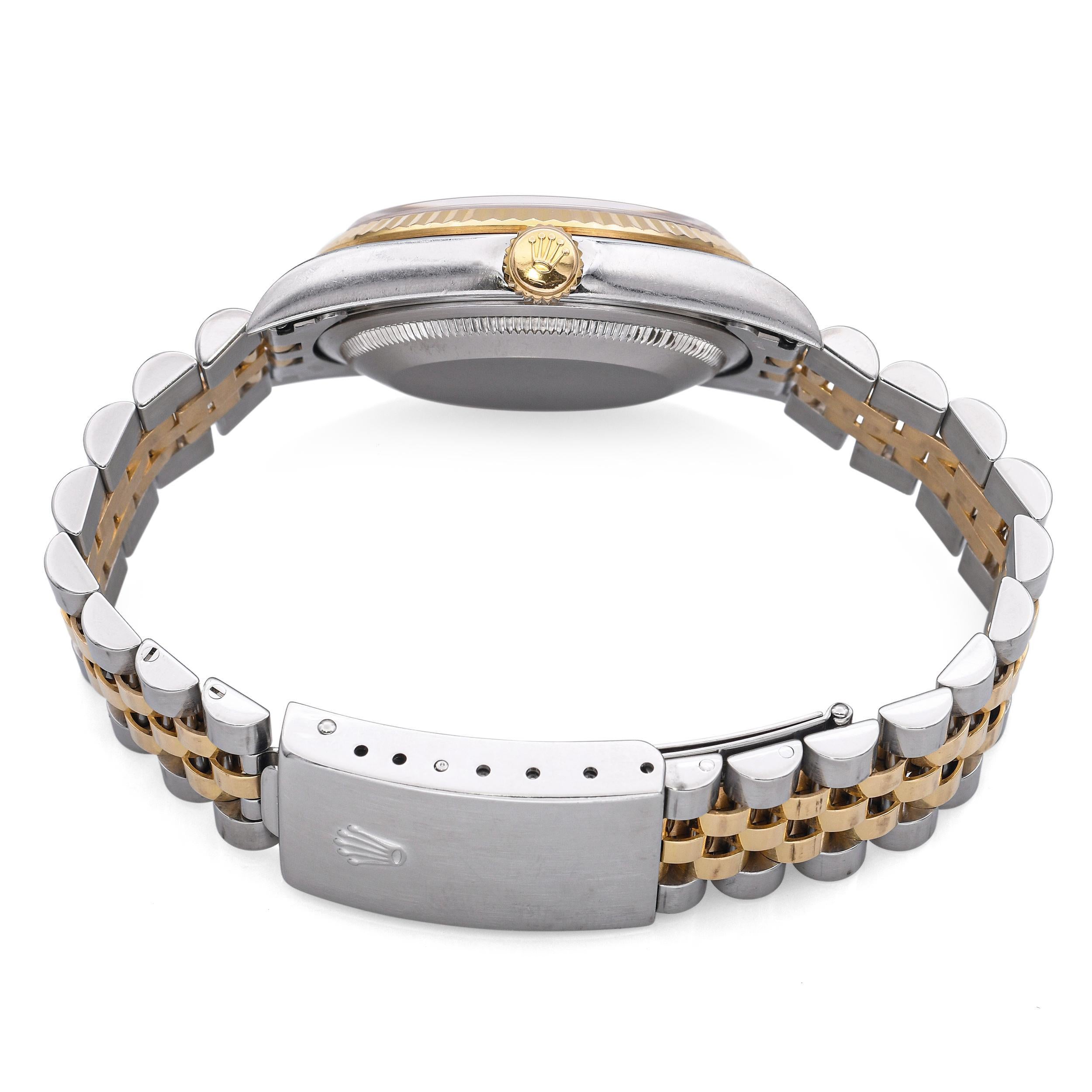 Rolex Datejust Silver Jubilee Diamond Dial Steel & 18K Gold Men's Watch 16233 For Sale 1